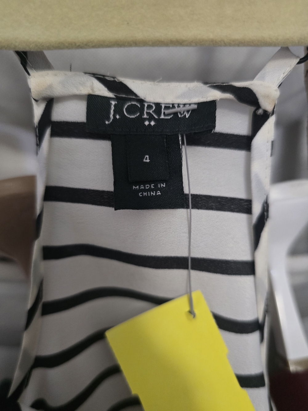 J. Crew Women's Black and White Striped Blouse